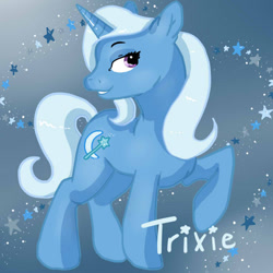 Size: 600x600 | Tagged: safe, artist:lulubell, trixie, pony, unicorn, female, mare, smiling, solo