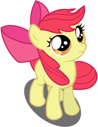 Size: 3298x4269 | Tagged: safe, artist:bobthelurker, apple bloom, earth pony, pony, family appreciation day, female, filly, frown, looking up, simple background, solo, transparent background, vector, windswept mane