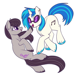 Size: 568x552 | Tagged: safe, artist:lulubell, dj pon-3, octavia melody, vinyl scratch, earth pony, pony, unicorn, simple background, transparent background