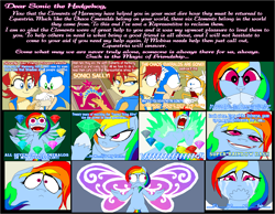 Size: 2011x1561 | Tagged: safe, artist:terry, rainbow dash, pegasus, pony, chaos emerald, comic, crossover, dammit hasbro, elements of harmony, female, glimmer wings, hasbro, letter, mare, miles "tails" prower, my wings are so pretty, princess sally, sally acorn, satam, sonic the hedgehog, sonic the hedgehog (series), special zone