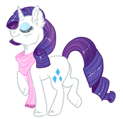 Size: 523x507 | Tagged: safe, artist:mellowlamb, artist:phewmonster, derpibooru import, rarity, pony, unicorn, clothes, cute, ear fluff, eyes closed, female, mare, profile, raribetes, scarf, simple background, smiling, solo, transparent background