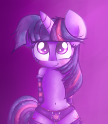 Size: 2600x3000 | Tagged: safe, artist:heavymetalbronyyeah, twilight sparkle, pony, semi-anthro, unicorn, belly button, blushing, both cutie marks, clothes, cute, cutie mark underwear, female, frilly underwear, panties, purple underwear, smiling, socks, solo, twiabetes, underwear