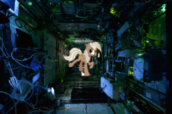 Size: 2956x1968 | Tagged: safe, artist:anearbyanimal, artist:griffonite, earth pony, pony, animated, cute, epona, eponadorable, female, floating, international space station, mare, open mouth, ponified, smiling, solo, space, spinning, the legend of zelda, wat