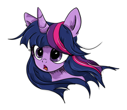 Size: 800x691 | Tagged: safe, artist:wandeh, derpibooru import, twilight sparkle, pony, bust, female, mare, open mouth, portrait, simple background, solo, white background