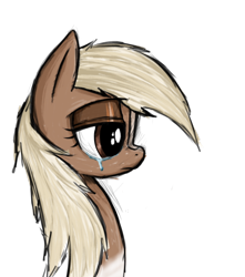 Size: 1000x1130 | Tagged: safe, artist:anearbyanimal, earth pony, pony, crying, epona, female, frown, mare, ponified, portrait, profile, sad, simple background, solo, the legend of zelda, transparent background