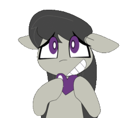 Size: 520x480 | Tagged: safe, artist:nekosnicker, derpibooru import, octavia melody, earth pony, pony, animated, bouncing, cute, female, floppy ears, heart, mare, mystery skulls, simple background, smiling, solo, tavibetes, transparent background