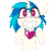 Size: 520x480 | Tagged: safe, artist:nekosnicker, derpibooru import, dj pon-3, vinyl scratch, pony, unicorn, animated, bouncing, female, grin, heart, mare, mystery skulls, simple background, smiling, solo, transparent background