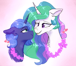 Size: 937x808 | Tagged: safe, artist:shiny-cooler, derpibooru import, princess celestia, princess luna, alicorn, pony, blushing, eye contact, female, heart, imminent kissing, incest, lesbian, looking at each other, mare, princest, royal sisters, s1 luna, shipping, siblings, sisters, smiling, smiling at each other