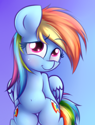 Size: 1600x2100 | Tagged: safe, artist:heavymetalbronyyeah, rainbow dash, pegasus, pony, belly button, bipedal, blushing, both cutie marks, cute, female, mare, simple background, solo, standing