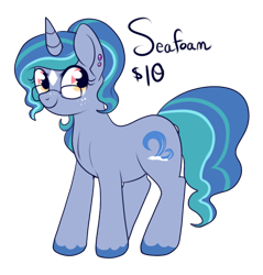 Size: 484x507 | Tagged: safe, artist:lulubell, oc, oc only, oc:seafoam, adoptable, freckles, glasses, piercing, simple background, solo, transparent background