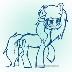 Size: 800x800 | Tagged: safe, artist:mylittlehomestuck, pony, homestuck, monochrome, ponified, simple background, solo, vriska serket