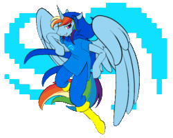 Size: 500x397 | Tagged: artist needed, safe, rainbow dash, alicorn, anthro, semi-anthro, abstract background, animated, arm hooves, boots, clothes, female, gif, god tier, god tiers, hero of breath, homestuck, race swap, rainbowcorn, shoes, solo, thief of breath