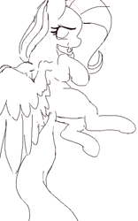 Size: 336x540 | Tagged: safe, artist:yoditax, fluttershy, pegasus, pony, explicit source, monochrome, sketch, solo