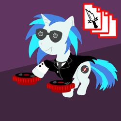 Size: 2000x2000 | Tagged: safe, artist:wolferahm, dj pon-3, vinyl scratch, pony, unicorn, crossover, dave strider, female, high res, homestuck, mare, solo