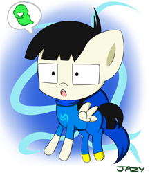 Size: 874x1005 | Tagged: safe, artist:jazy, pony, abstract background, god tier, god tiers, hero of breath, homestuck, john egbert, ponified, solo
