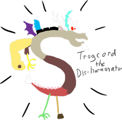 Size: 1961x1924 | Tagged: safe, artist:aleximusprime, discord, crossover, homestar runner, simple background, solo, transparent background, trogdor