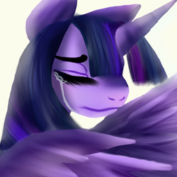 Size: 1730x1730 | Tagged: safe, artist:brainiac, twilight sparkle, twilight sparkle (alicorn), alicorn, pony, crying, portrait, solo