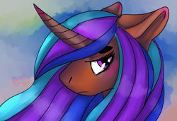 Size: 1024x700 | Tagged: safe, artist:brainiac, oc, oc only, oc:rose sniffer, pony, unicorn, female, mare, portrait, solo