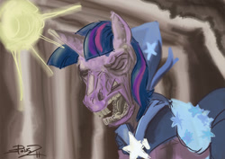 Size: 600x424 | Tagged: safe, artist:spectralunicorn, twilight sparkle, lich, undead, magic the gathering, solo, twilich sparkle