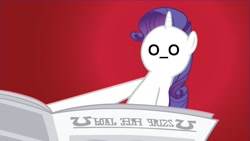 Size: 1600x900 | Tagged: safe, edit, edited screencap, screencap, rarity, pony, unicorn, ponyville confidential, draw on me, female, foal free press, mare, newspaper, solo, wallpaper