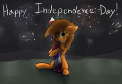 Size: 1280x880 | Tagged: safe, artist:marsminer, oc, oc only, oc:venus spring, 4th of july, american independence day, fireworks, independence day, smiling, this will end in tears and/or death