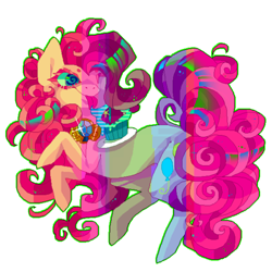 Size: 500x500 | Tagged: artist needed, safe, pinkie pie, earth pony, pony, element of laughter, female, mare, psychedelic, simple background, solo, tongue out, trippy, white background