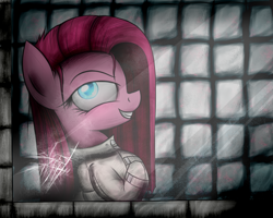 Size: 2000x1600 | Tagged: safe, artist:heavymetalbronyyeah, pinkie pie, earth pony, pony, padded cell, pinkamena diane pie, solo, straitjacket