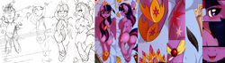 Size: 7738x2200 | Tagged: safe, artist:ratofdrawn, twilight sparkle, twilight sparkle (alicorn), alicorn, pony, art progress, bedroom eyes, body pillow, body pillow design, commission, covering, female, looking at you, looking back, mare, plot, solo, tail covering, twibutt, underhoof