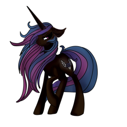 Size: 1080x1080 | Tagged: safe, artist:brainiac, oc, oc only, oc:rose sniffer, pony, unicorn, concept, female, full body, mare, nightmare, solo