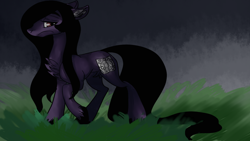 Size: 1920x1080 | Tagged: safe, artist:brainiac, oc, oc only, oc:brainiac, pony, fullbody, male, sad, stallion, unshorn fetlocks