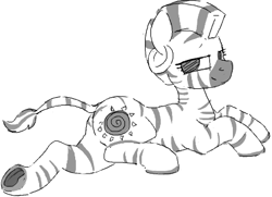 Size: 430x312 | Tagged: safe, artist:yoditax, zecora, zebra, bedroom eyes, explicit source, monochrome, solo, underhoof