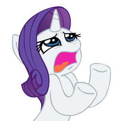 Size: 945x945 | Tagged: safe, artist:megasweet, rarity, pony, unicorn, female, mare, reaction image, simple background, solo, transparent background, why