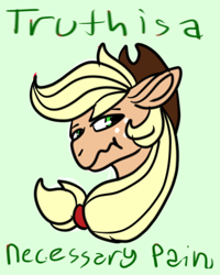 Size: 320x400 | Tagged: safe, artist:brainiac, applejack, earth pony, pony, bust, message, portrait, solo