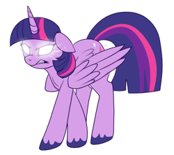 Size: 550x489 | Tagged: safe, artist:lulubell, twilight sparkle, twilight sparkle (alicorn), alicorn, pony, angry, female, glowing eyes, mare, simple background, solo, transparent background, unshorn fetlocks