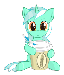 Size: 2500x2917 | Tagged: safe, artist:negasun, lyra heartstrings, cup, cute, drink, lyrabetes, smoothie, soda, solo, straw