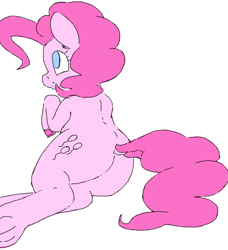 Size: 484x530 | Tagged: safe, artist:yoditax, pinkie pie, earth pony, pony, explicit source, plot, solo, underhoof