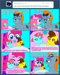 Size: 1045x1296 | Tagged: safe, artist:terry, pinkie pie, teddy, oc, earth pony, pony, g1, my little pony tales, baby, baby pony, comic, female, g1 to g4, generation leap, male, mare, stallion, you're the father