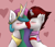 Size: 1280x1091 | Tagged: safe, artist:marsminer, princess celestia, oc, oc:crimson bloodwing, alicorn, pony, broken horn, canon x oc, kissing, shipping