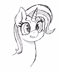 Size: 3263x4002 | Tagged: safe, artist:chrisfhey, trixie, pony, unicorn, absurd resolution, sketch, smiling, solo