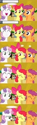 Size: 1278x4319 | Tagged: safe, artist:jan, apple bloom, scootaloo, sweetie belle, earth pony, pegasus, pony, unicorn, ask, ask the crusaders, comic, cutie mark crusaders, female, filly, stifling laughter