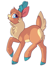 Size: 565x734 | Tagged: safe, artist:lulubell, velvet reindeer, deer, reindeer, them's fightin' herds, community related, simple background, solo, transparent background