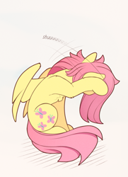 Size: 895x1235 | Tagged: safe, artist:yakovlev-vad, derpibooru import, fluttershy, pegasus, pony, behaving like a cat, chest fluff, cute, female, grooming, mare, shyabetes, simple background, smiling, solo, tongue out