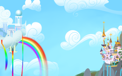 Size: 1600x1000 | Tagged: safe, artist:javkiller, canterlot, cloudsdale, no pony, wallpaper