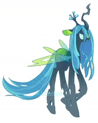 Size: 1280x1607 | Tagged: safe, artist:jetsamjunk, derpibooru import, queen chrysalis, changeling, changeling queen, fangs, female, simple background, solo, white background