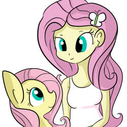 Size: 792x792 | Tagged: safe, artist:tjpones, fluttershy, equestria girls, earring, human ponidox, piercing, square crossover