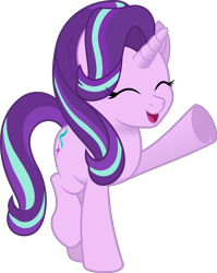 Size: 4125x5174 | Tagged: safe, artist:peahead, derpibooru import, starlight glimmer, pony, unicorn, absurd resolution, cute, cutie mark, eye clipping through hair, eyes closed, female, glimmerbetes, happy, mare, movie accurate, raised hoof, simple background, smiling, solo, transparent background, vector