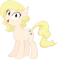 Size: 363x376 | Tagged: safe, artist:rusticanon, derpibooru import, oc, oc:dizzy cream, bat pony, pony, 2019 community collab, derpibooru community collaboration, female, filly, flockmod, simple background, solo, transparent background, wingless, wingless bat pony