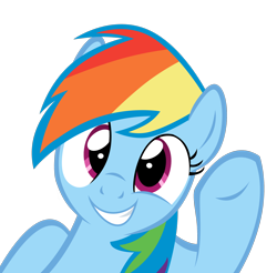 Size: 2900x2854 | Tagged: safe, artist:heavymetalbronyyeah, artist:kuren247, rainbow dash, pegasus, pony, cute, female, hi, looking at you, mare, show accurate, simple background, smiling, solo, transparent background, vector, waving