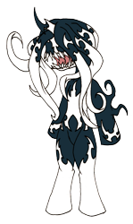 Size: 735x1236 | Tagged: safe, artist:dankodeadzone, original species, unicorn, curved horn, horn, ponified, solo, symbiote, symbiote pony