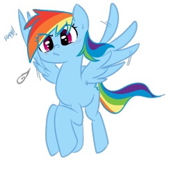 Size: 600x610 | Tagged: safe, artist:elslowmo, artist:jessy, derpibooru import, rainbow dash, pegasus, pony, cute, dashabetes, female, hmph, mare, simple background, solo, transparent background